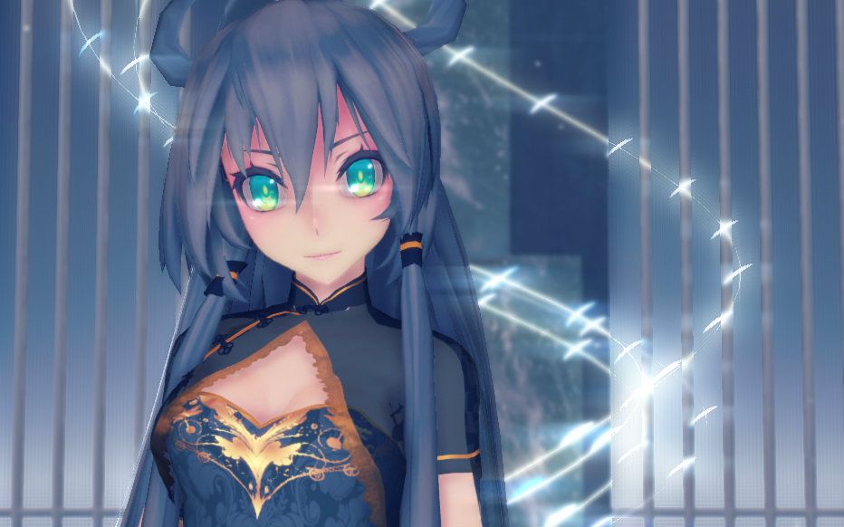 mmd大殿洛天依极乐净土!洛天依黑色旗袍版!