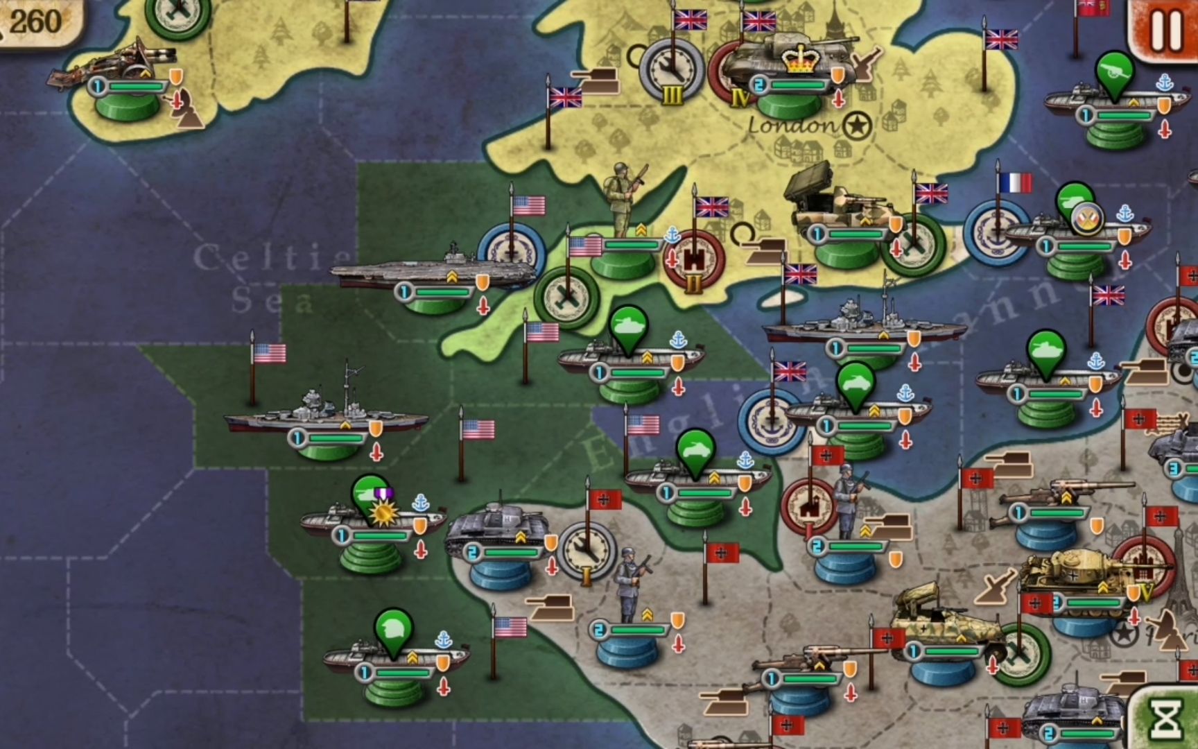 世界征服者2征服1943美国通关实况(剪掉了过回合的时间)