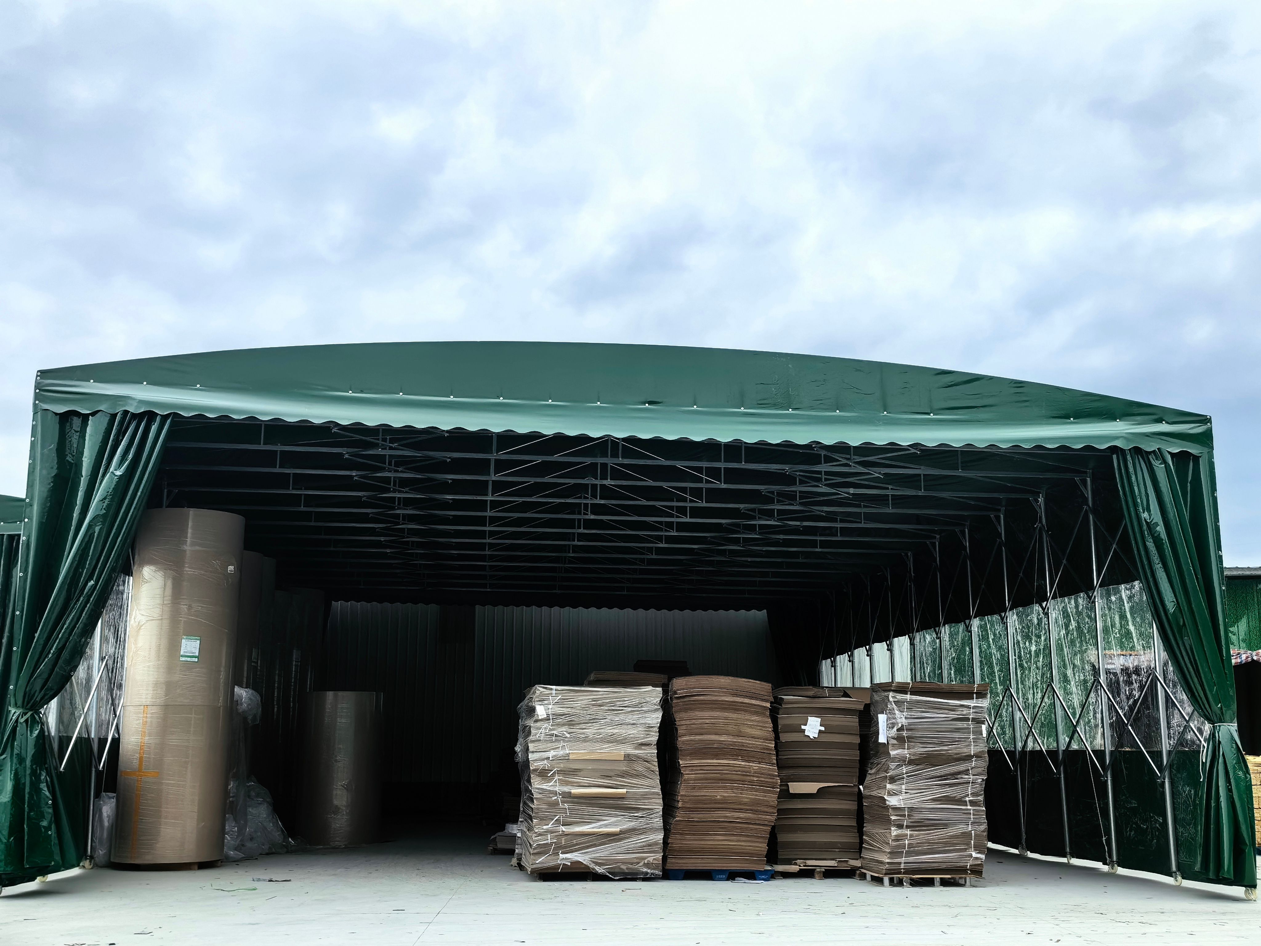 蚌埠固镇-移动仓库篷-xy-01-定做活动大型推拉棚-电动遮阳棚