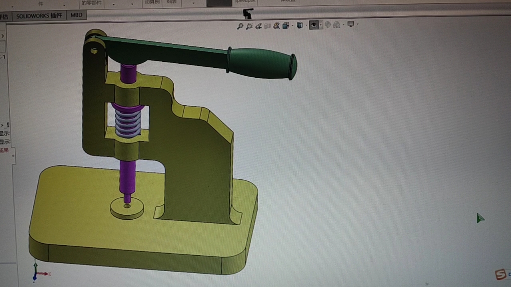 压力弹簧杆机构,完成.