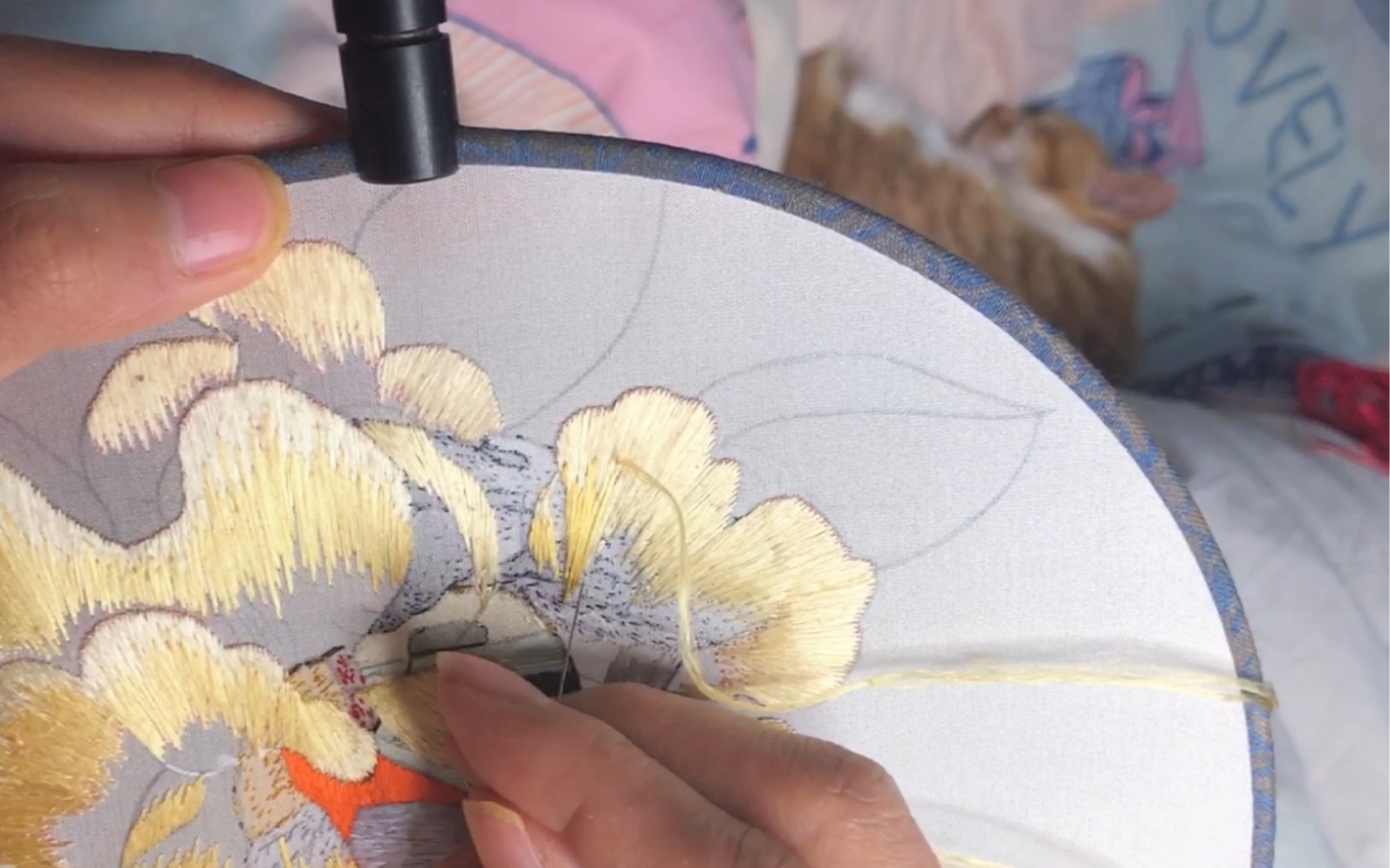 小猫咪没有等又一雪绣完花就先睡着了_哔哩哔哩 (゜-゜)つロ 干杯~-bi