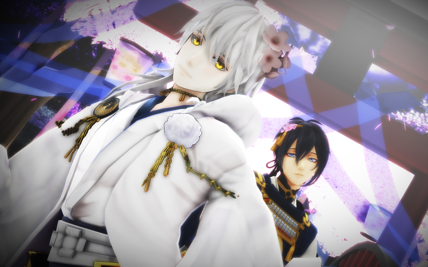 【刀剑乱舞mmd】桃花旗袍【鹤丸国永·三日月宗近】