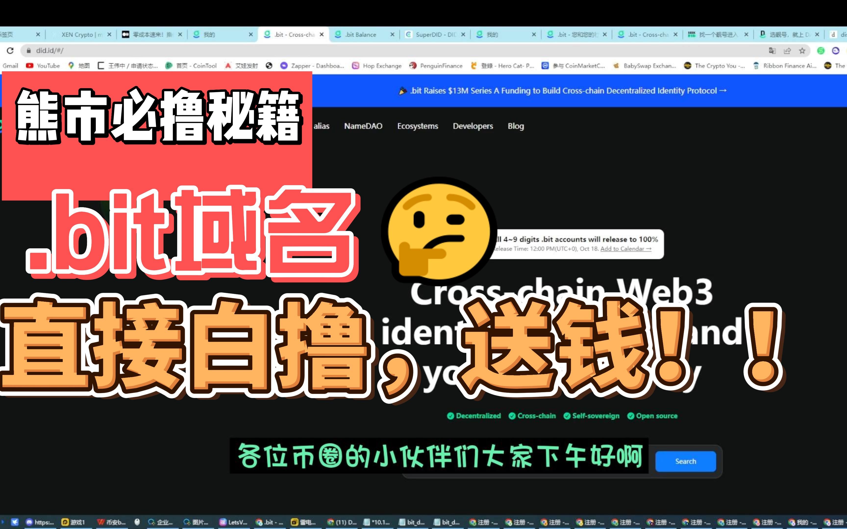 WEB3.0域名不要钱?这是真的吗?.bit来给你答案.(切记一定要全数字且填写DAO成员邀请码)哔哩哔哩bilibili