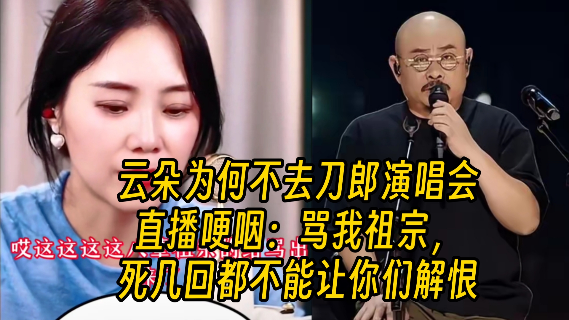 [图]云朵为何不参加刀郎演唱会？云朵直播哽咽：骂我八辈祖宗，感觉死几回都不能让你们解恨！