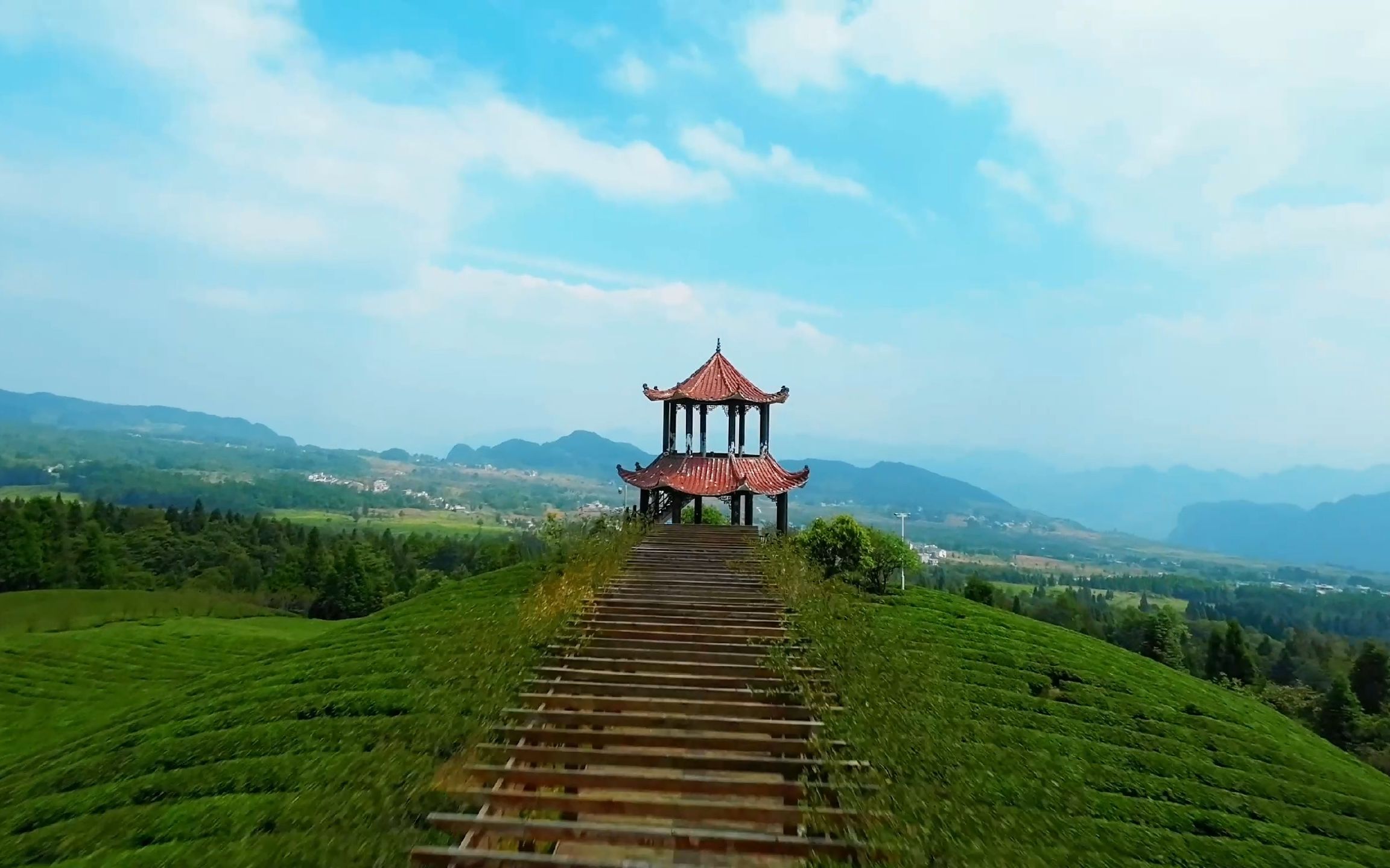飞越正安乡镇美景——桴焉茶山
