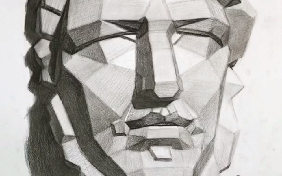 亚历山大分面像(基础素描教学),此石膏是体块理解必不可少的对象之一