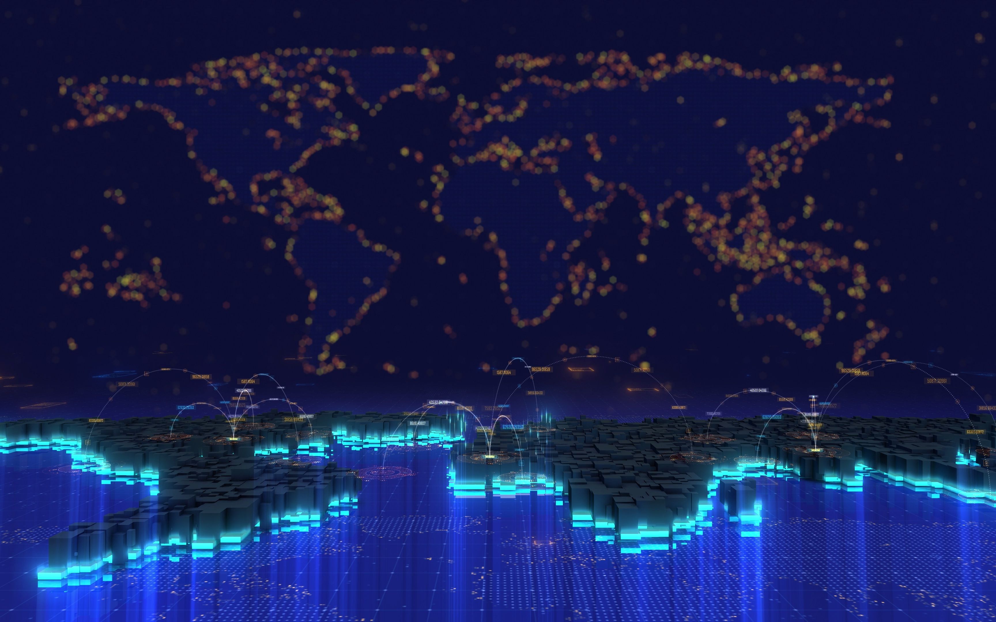 【4K】现代大气科技感数字世界连接背景视频素材哔哩哔哩bilibili