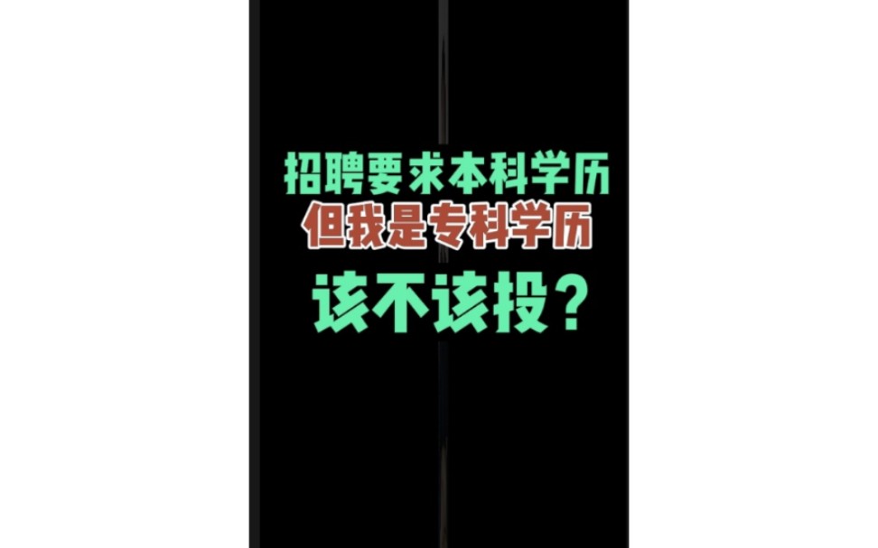 招聘要求本科,专科学历该投?哔哩哔哩bilibili