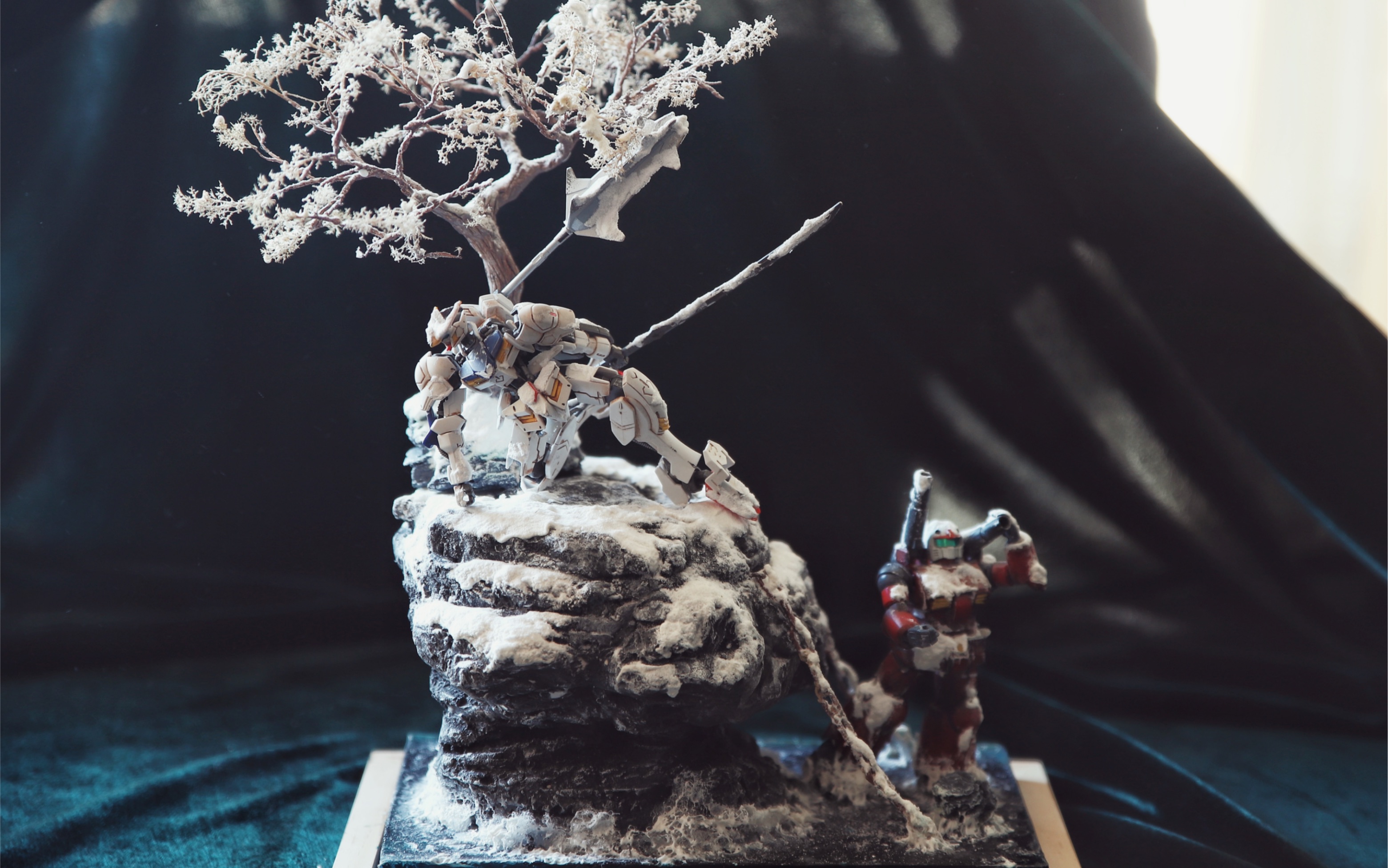 高达场景情景模型高达模型巴巴托斯第一次尝试做高达雪景请各位大佬