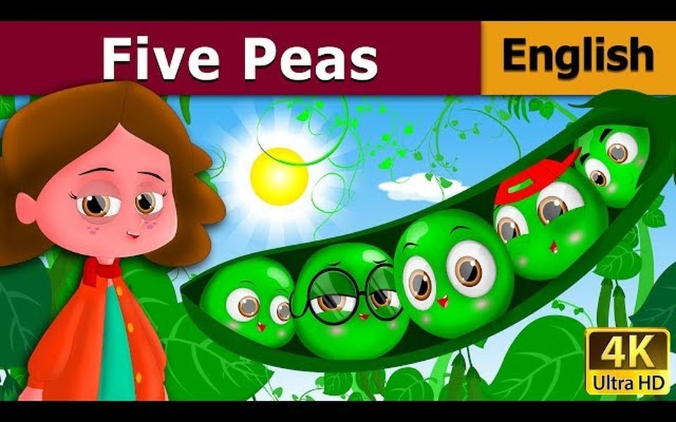 儿童英语《五粒豌豆》经典童话睡前故事 英文原版字幕 磨耳朵