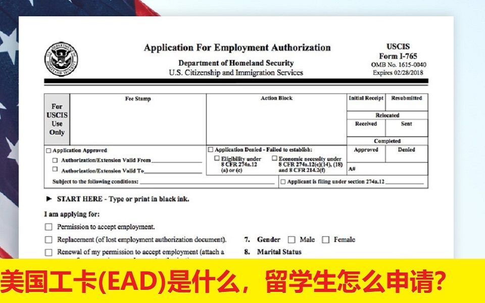 很省钱的美国生存指南:什么是美国工卡(EAD)?留学生怎么申请美国工卡哔哩哔哩bilibili