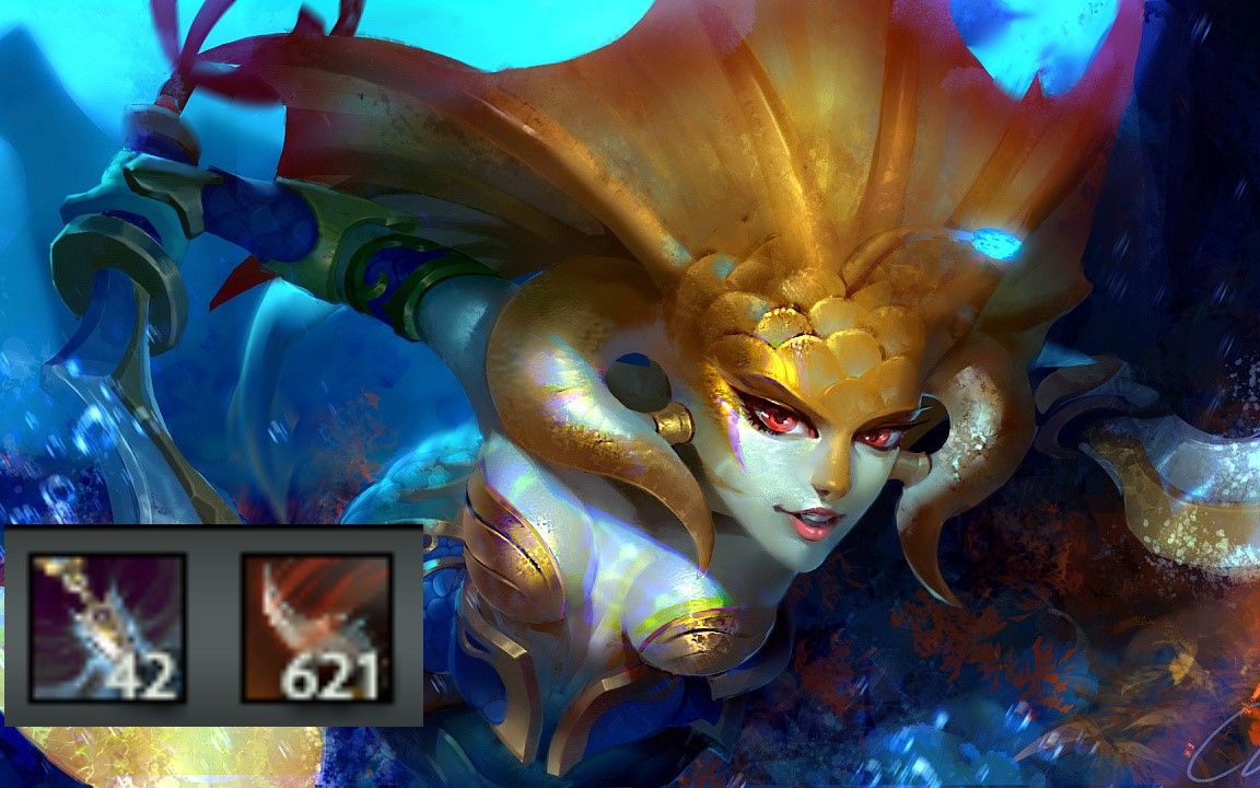 dota2 omg模式  减智又偷钱,23分钟打退(娜迦海妖模型:镜像 智慧之刃