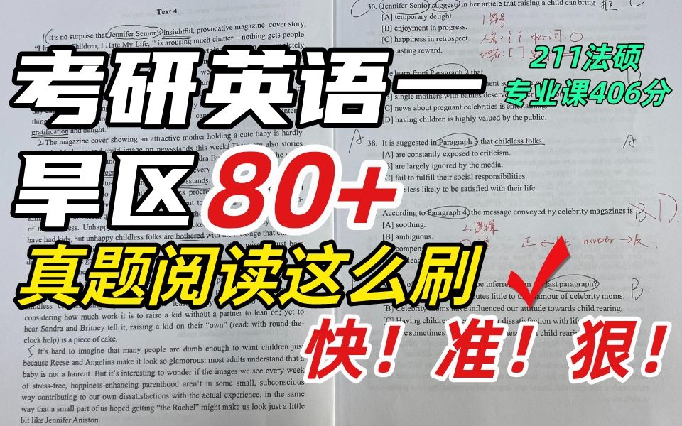 [图]【24考研】英一80分，我的高效阅读刷题法，简单几步告别无效刷题！操作步骤+真题演示