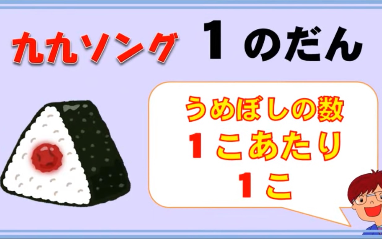 超可爱九九歌~九九乘法口诀【九九のうた】1~9の段  1あたりの量を见て覚えよう哔哩哔哩bilibili