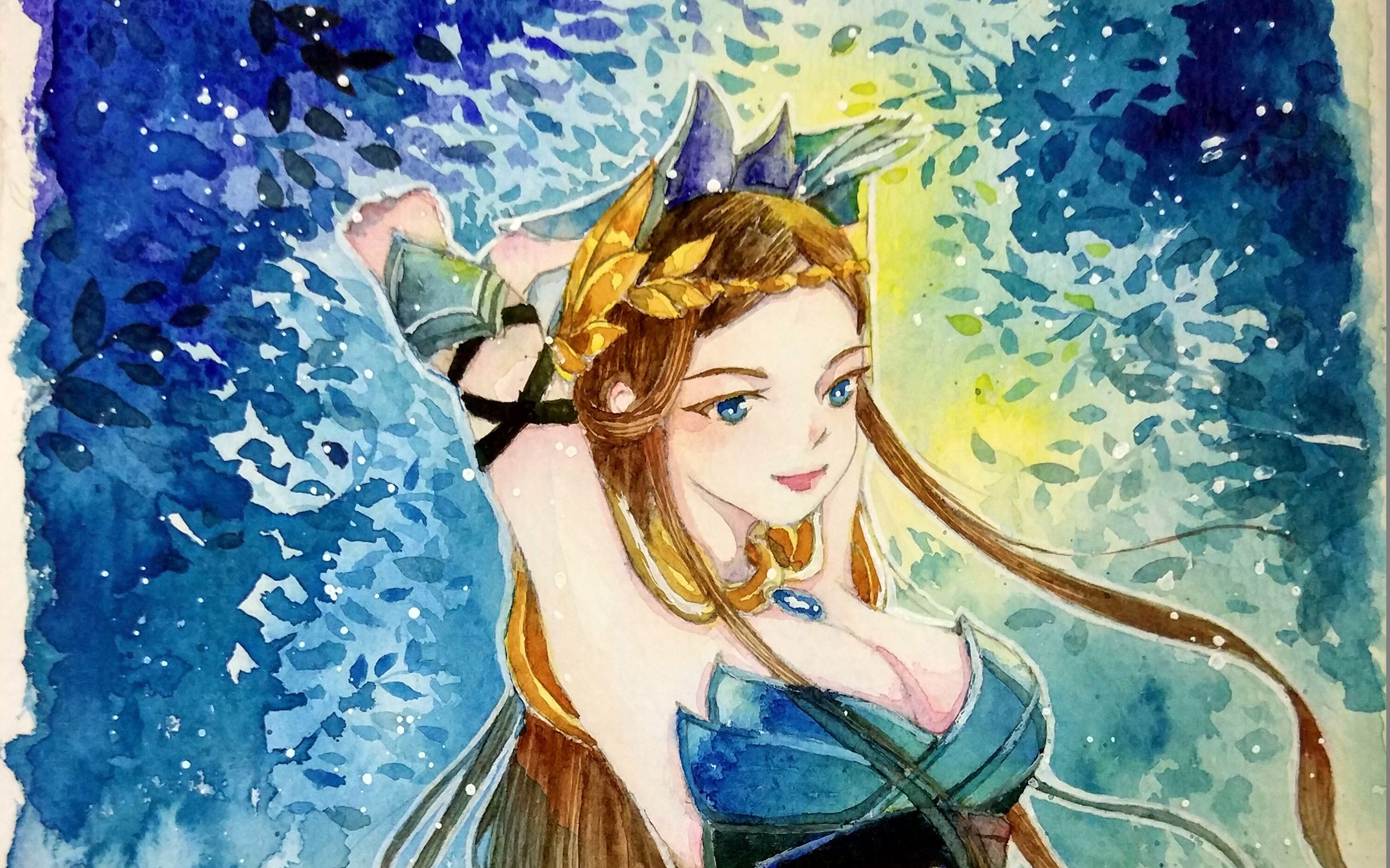 【水彩向】捉到一只性感虞姬小姐姐!