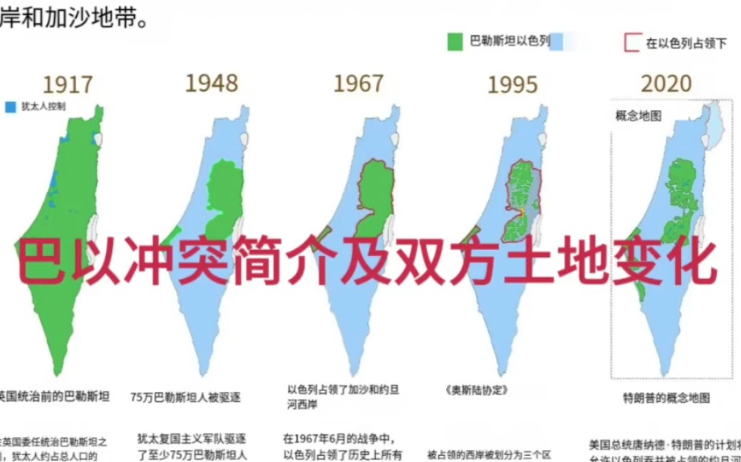 巴以冲突历史简介及双方地图变化哔哩哔哩bilibili