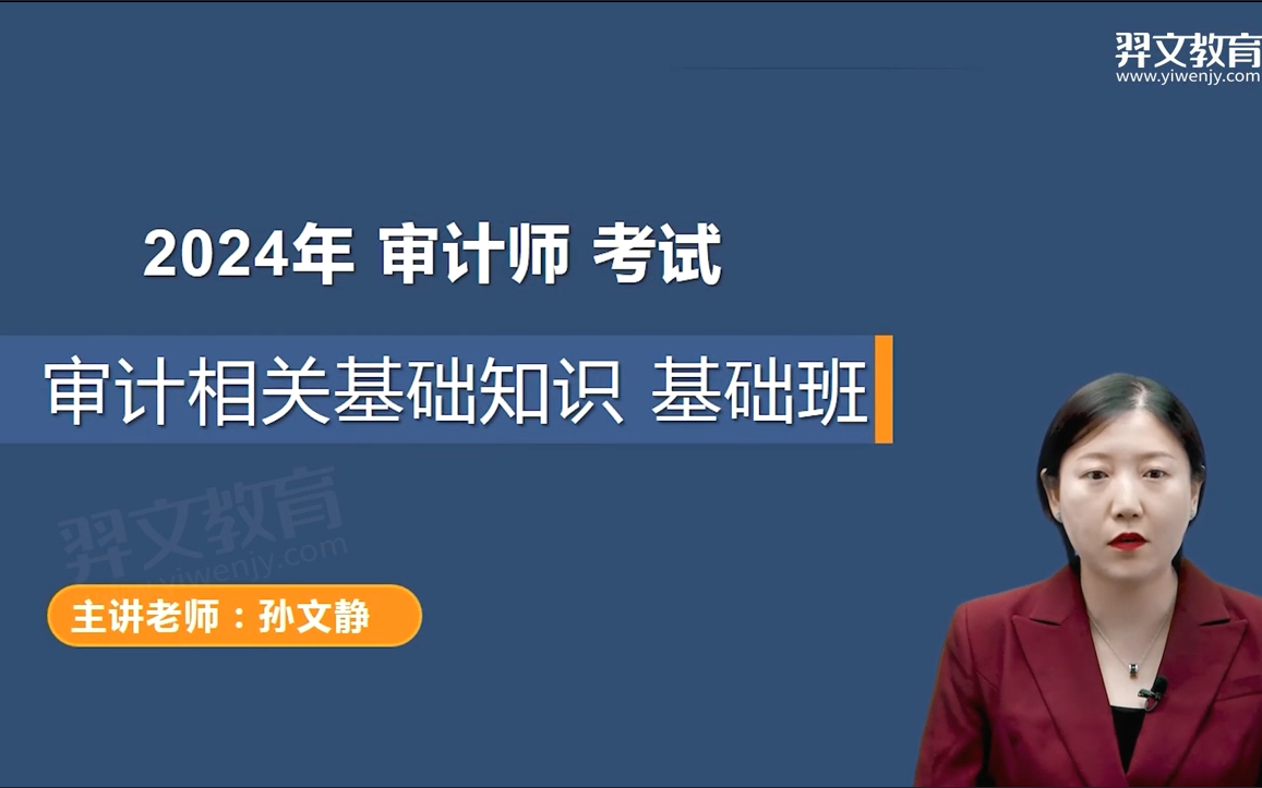 【孙文静名师】推荐!2024年初级中级审计师考试《审计专业相关知识》基础精讲班网课视频+讲义哔哩哔哩bilibili