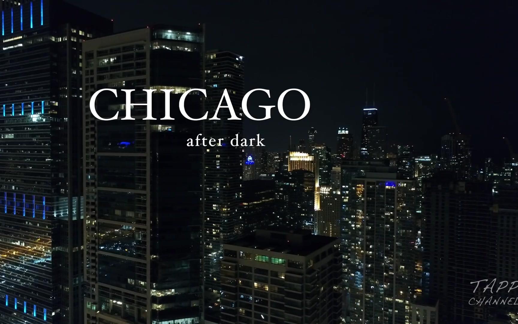 入夜芝加哥 Chicago by Night 4K Aerial View哔哩哔哩bilibili