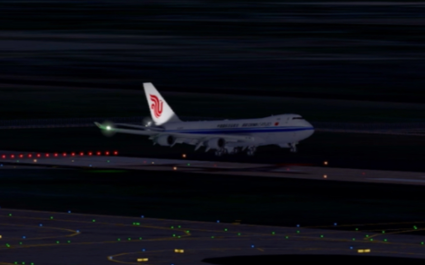 在RFS Pro 里面Air china Cargo Boeing7474FT(F)B2475首次落地CTU模拟飞行剪辑