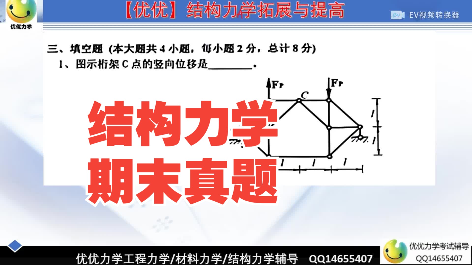 [图]一天搞定结构力学上/总复习/期末速成(优优老师结构力学考研辅导)