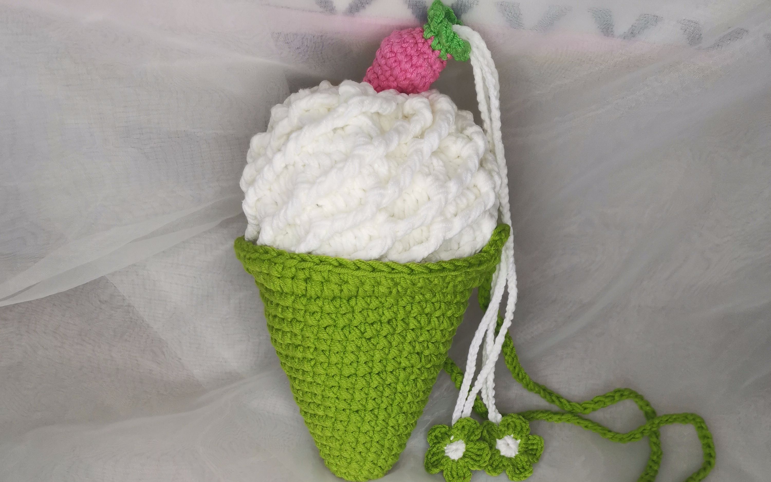 萌妈毛线diy大号甜筒包钩织教程_哔哩哔哩 (゜-゜)つロ 干杯~-bili