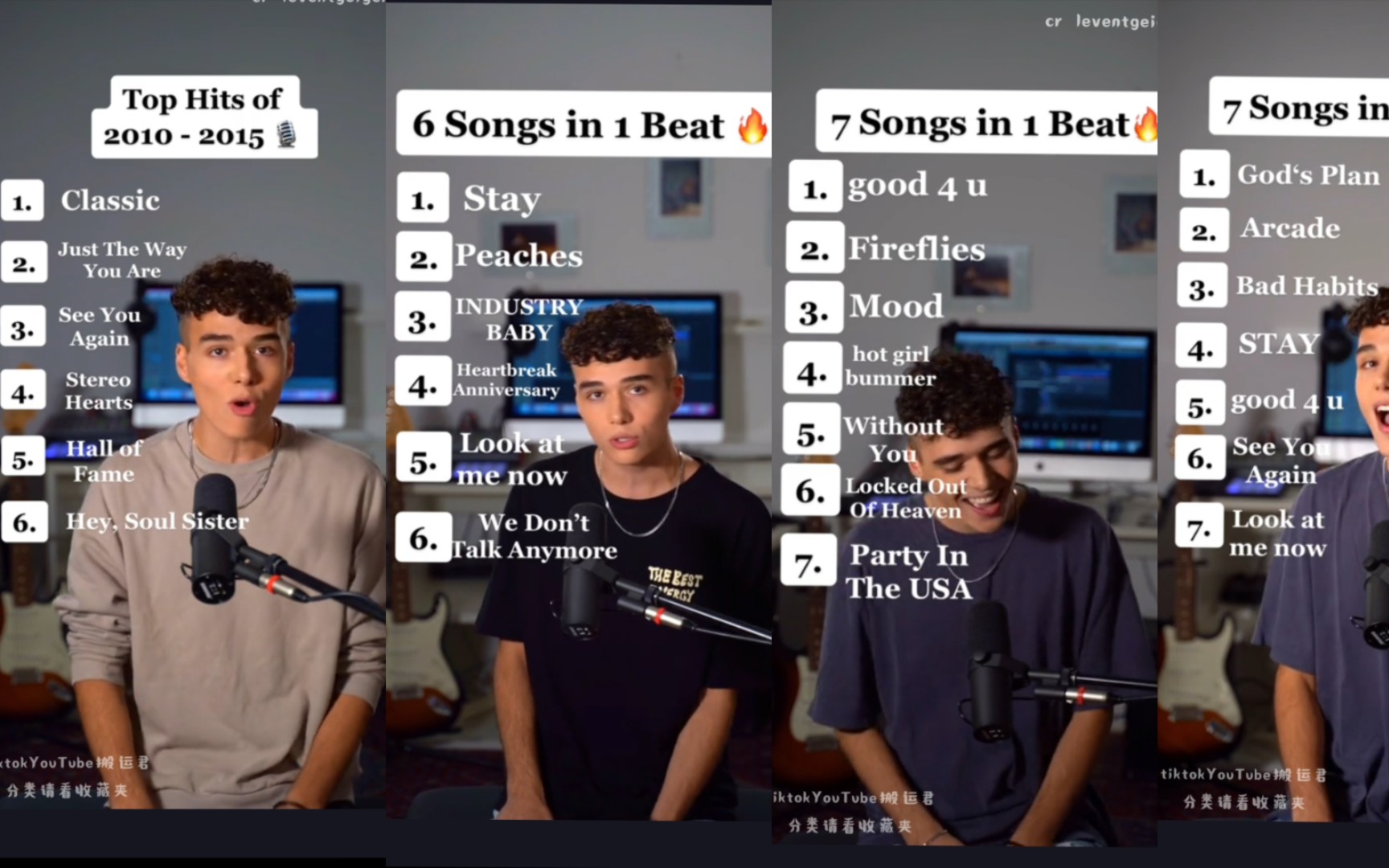 [图]【leventgeiger】tiktok热曲串烧翻唱大合集，真的很好听！
