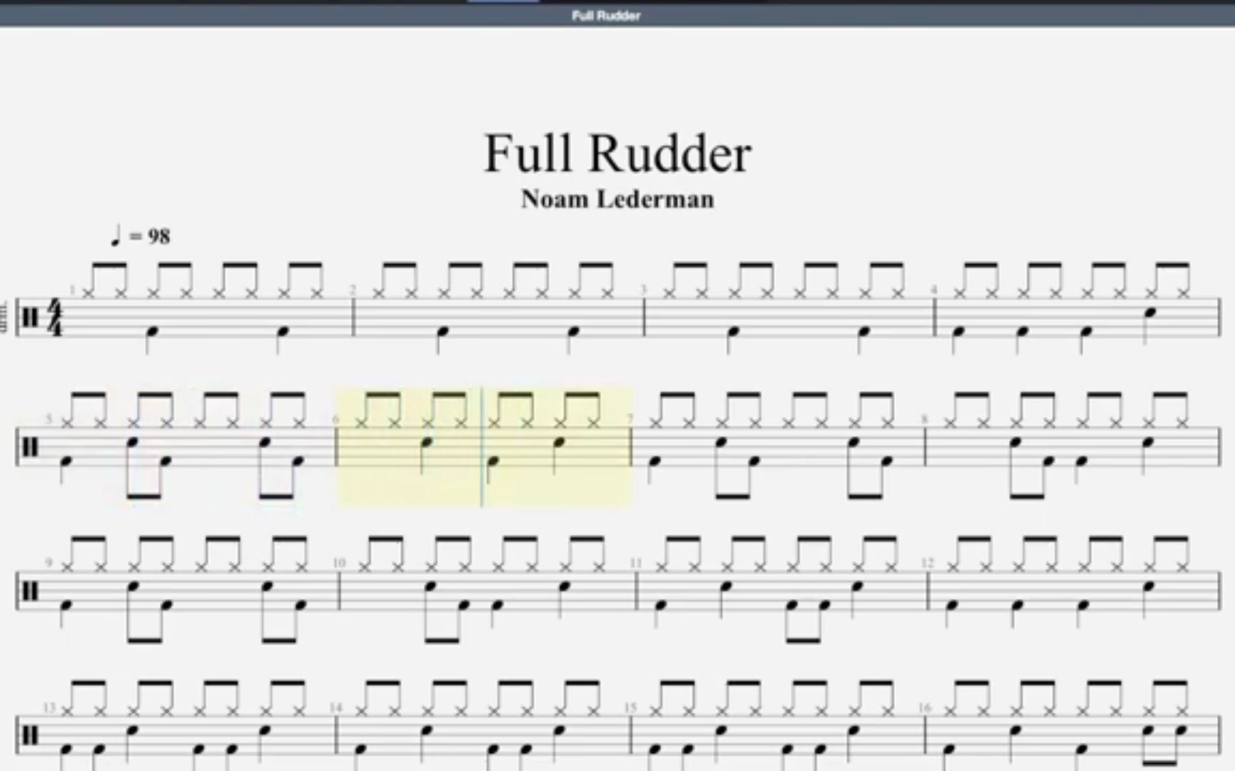 full rudder rsl入门级 动态鼓谱