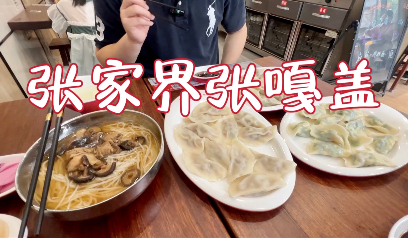 张家界美食探店#张嘎盖吃饺子,山胡椒油必吃!哔哩哔哩bilibili