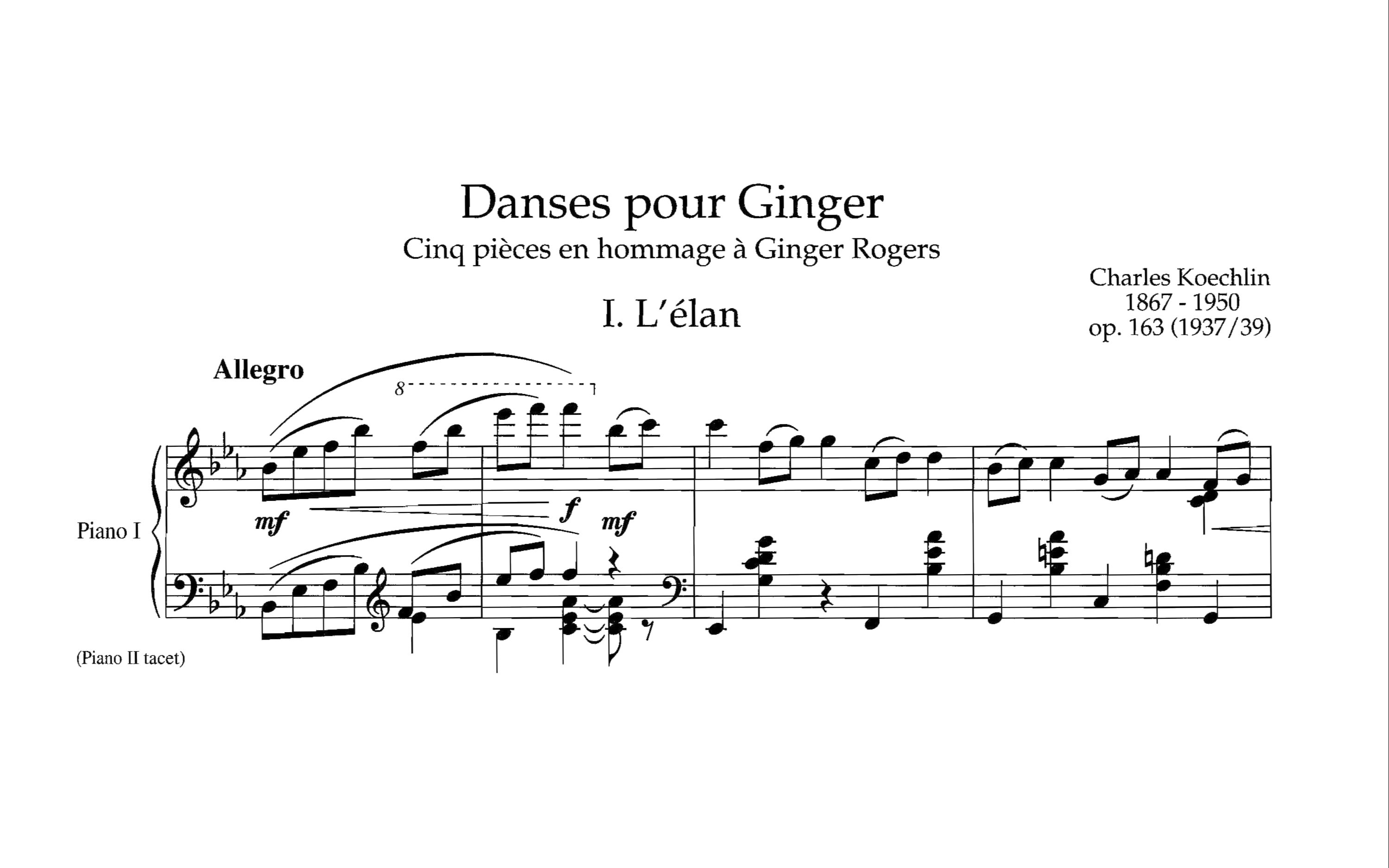 [图]夏尔·凯什兰 - 给金杰的舞曲，Op.163 (Danses pour Ginger, 1937/39)