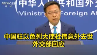 中国驻以色列大使杜伟意外去世，外交部回应