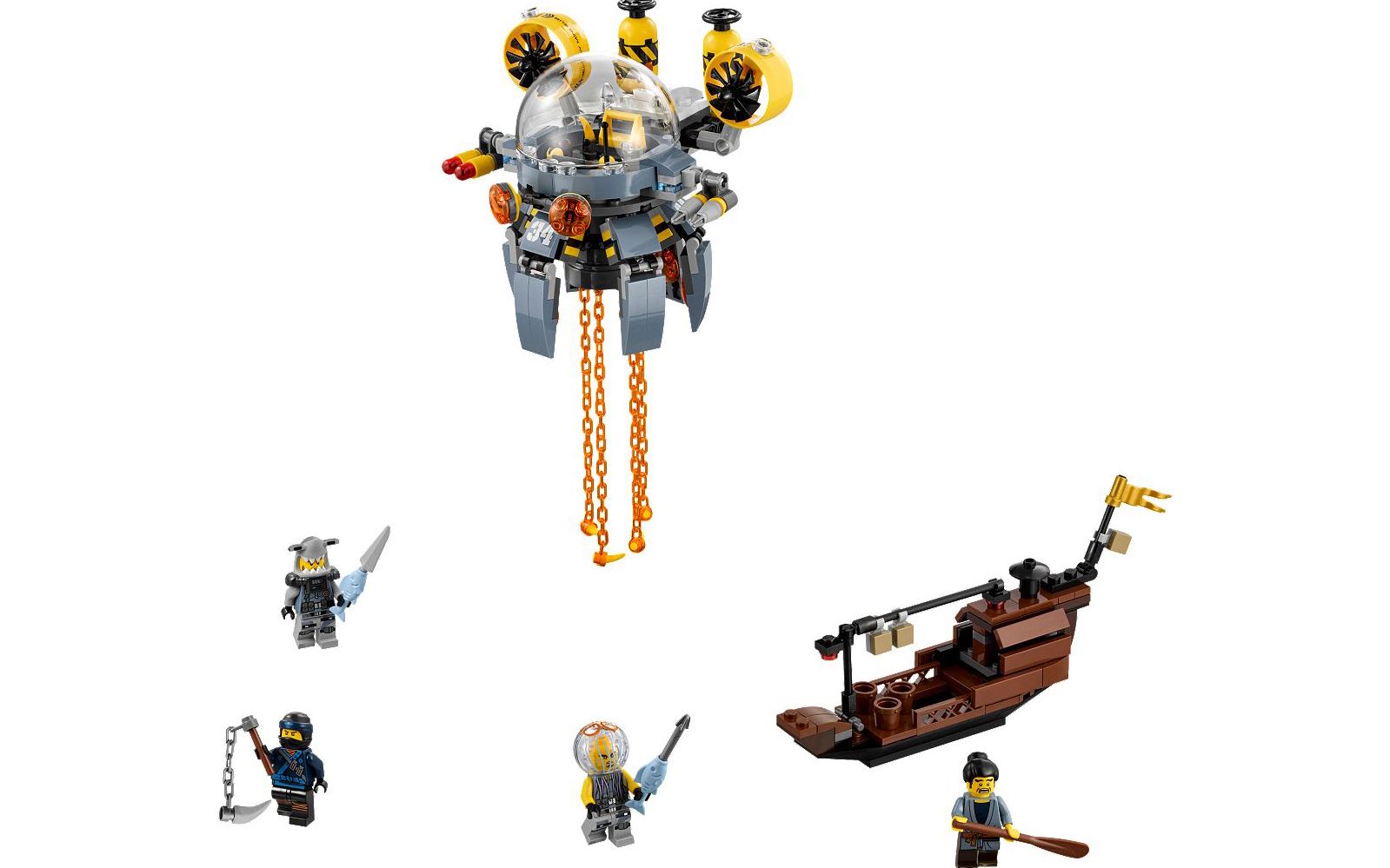 乐高lego70610幻影忍者飞天潜水艇拼搭搬砖视频