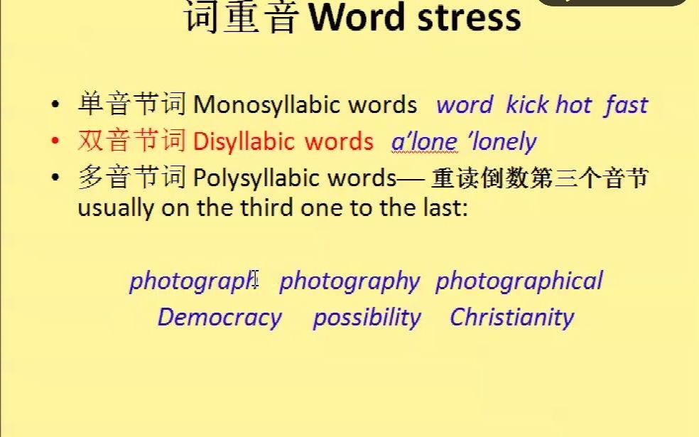 [图]英语词重音 word stress