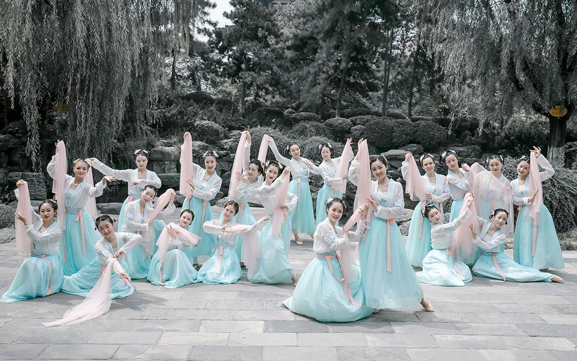 完整版浣纱歌舞蹈汉服零基础三个月学古典舞单色舞蹈