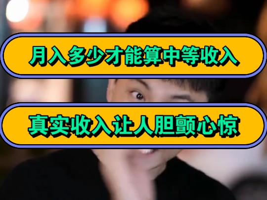 月入多少才能算中等收入? 真实收入让人胆颤心惊!哔哩哔哩bilibili