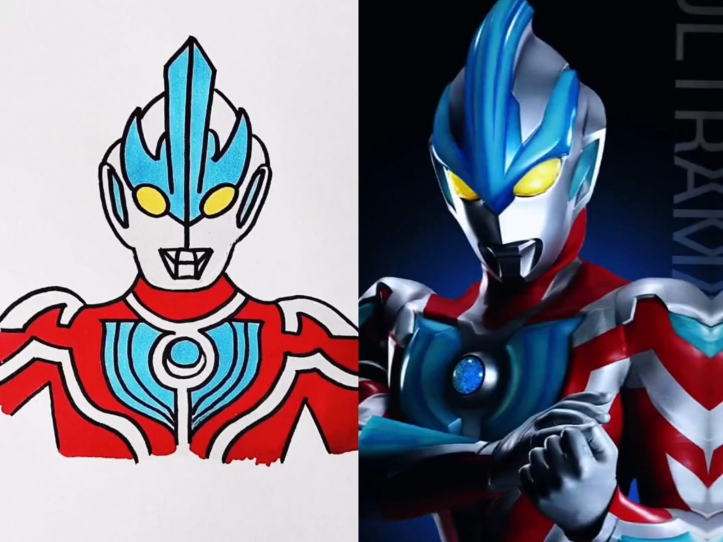 看动画学画画之银河奥特曼简笔画#二次元#搞笑视频#奥特曼#简笔画