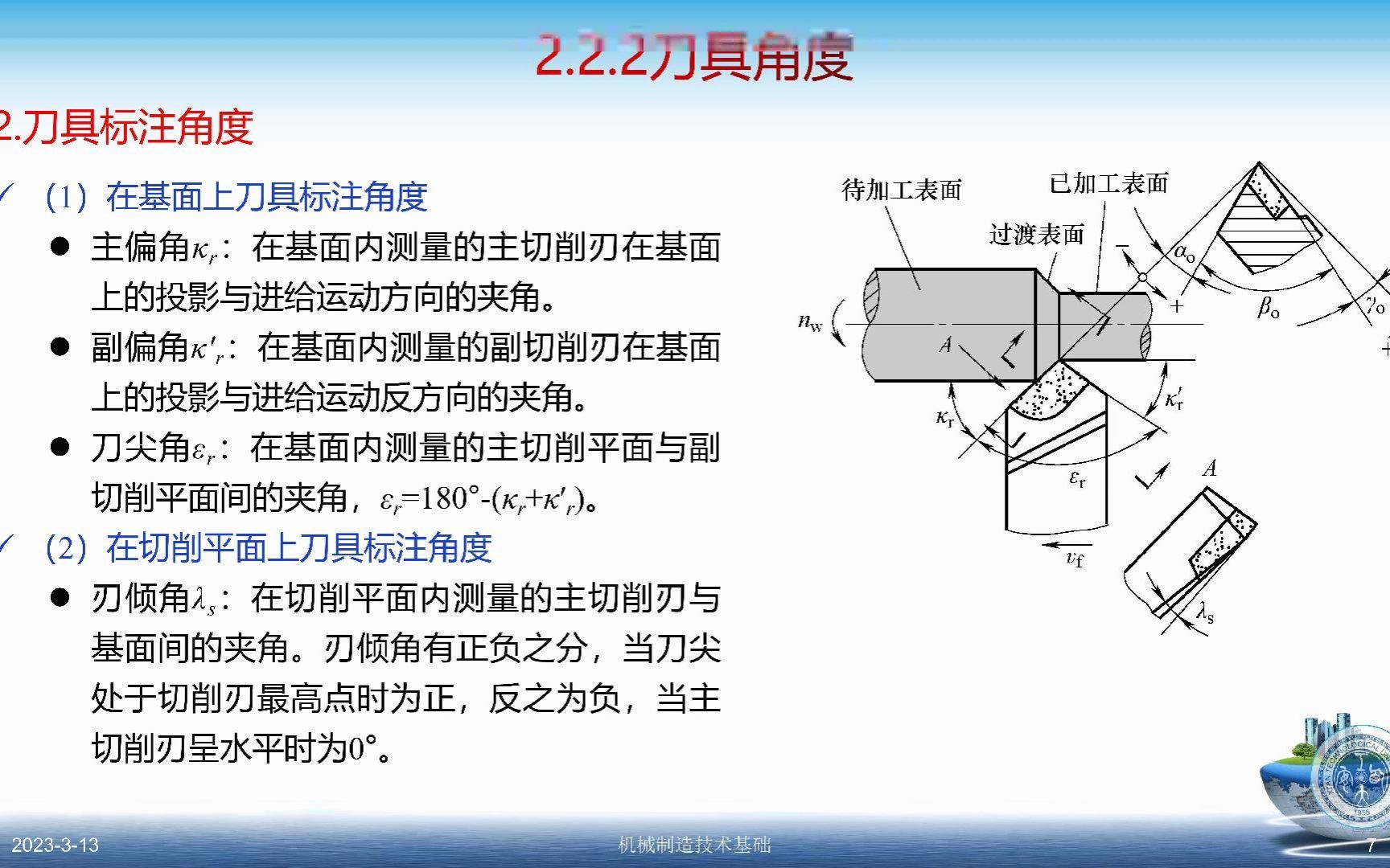 [图]机械制造技术基础——2.2刀具选用与参数设计