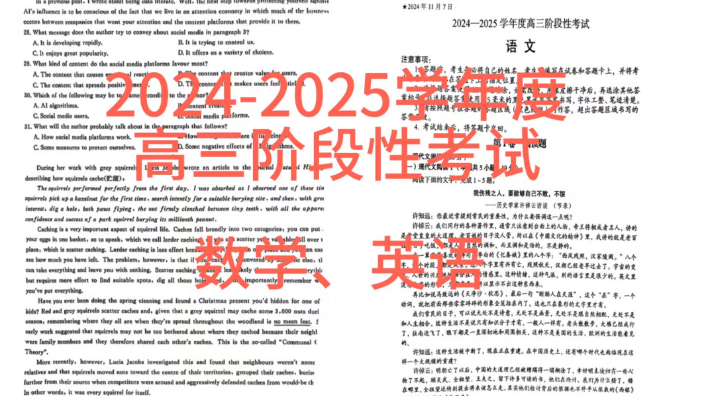 河南三门峡20242025学年度高三阶段性考试哔哩哔哩bilibili