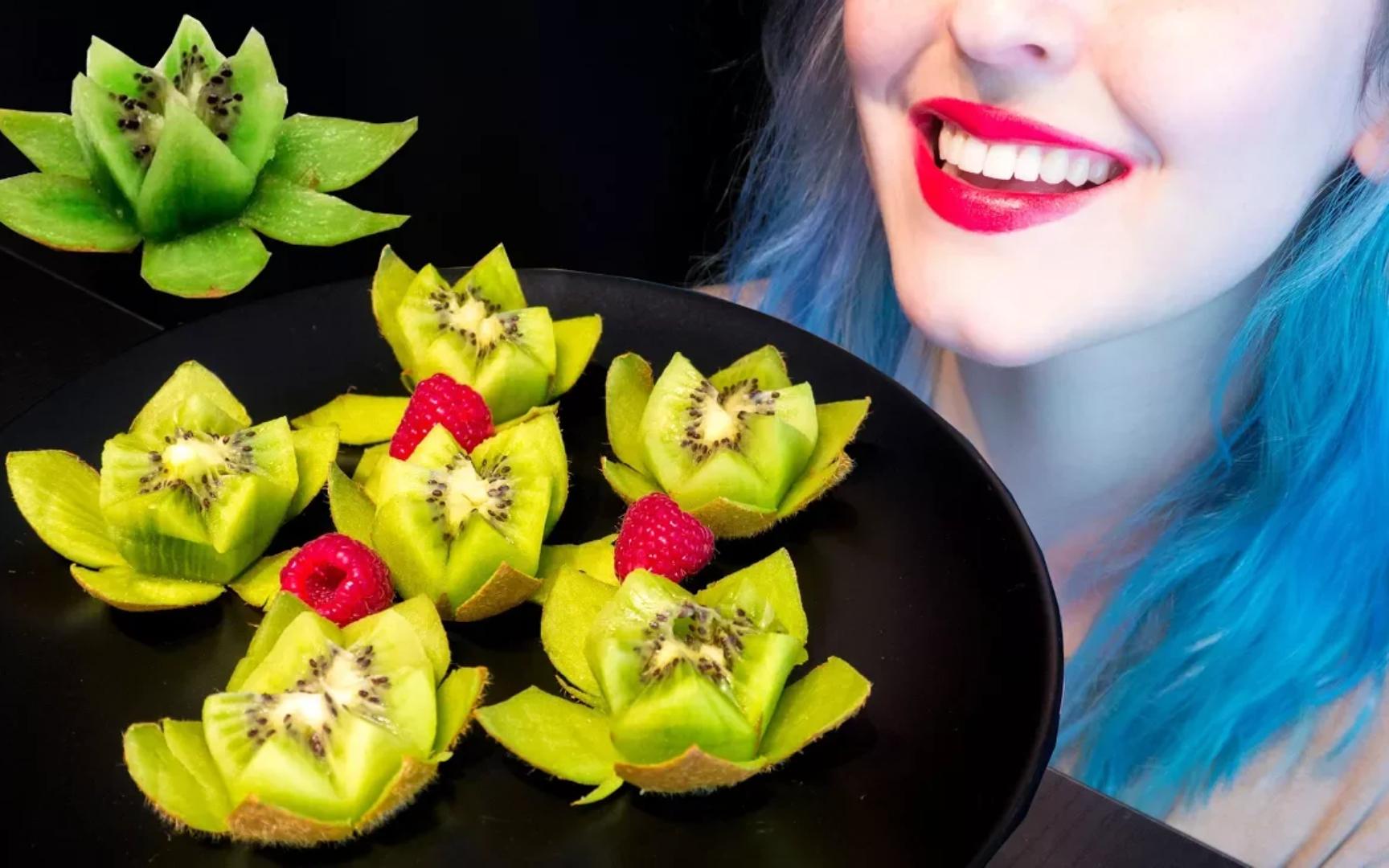 mystic saurus 多汁莲雾果冻奇异果 | 雕刻与享用 ~ 放松的进食声音