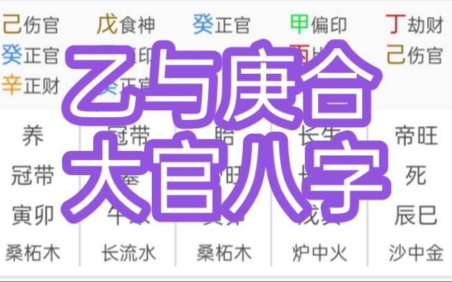 乙与庚合大官八字哔哩哔哩bilibili