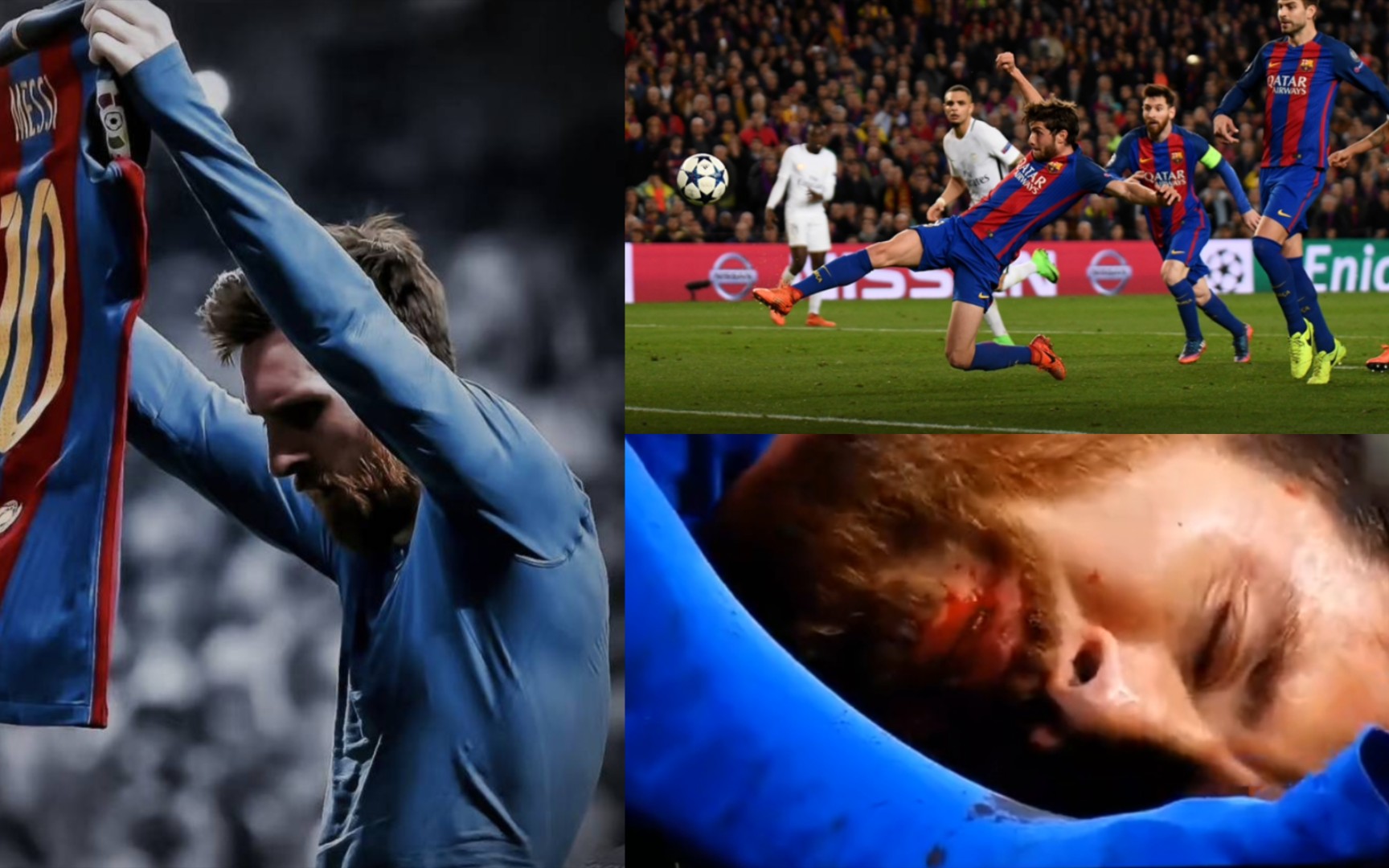 罗贝托垫射助力巴萨逆转巴黎,梅西洒血力克皇马!