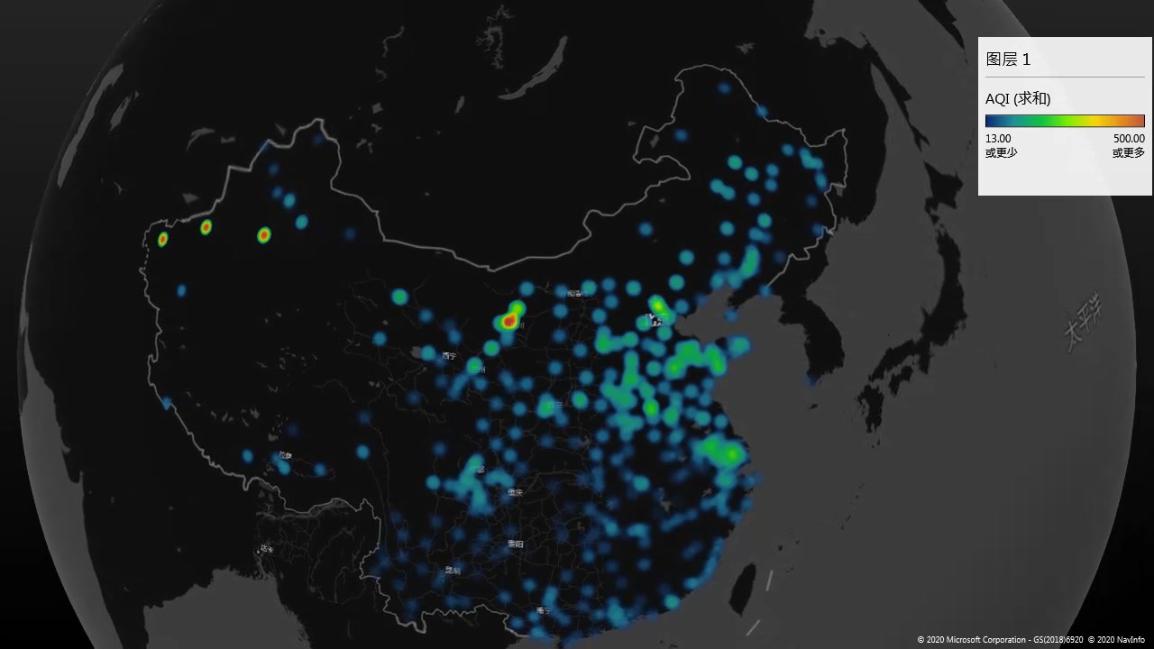 全国空气质量来啦(数据可视化3维地图)哔哩哔哩bilibili