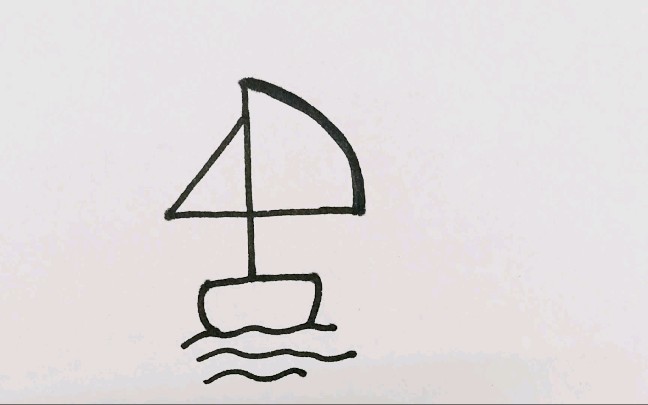 简笔画教程数字4帆船简笔画超级简单的绘画