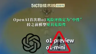 Descargar video: OpenAI首次将o1风险评级定为“中性”，较之前模型更具危险性