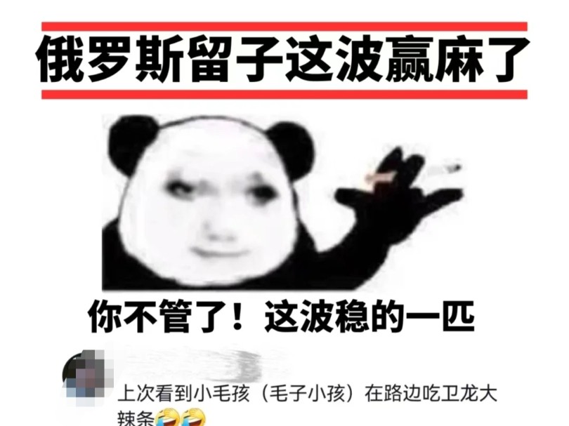 [图]俄罗斯被制裁后，俄罗斯留子这波赢麻了