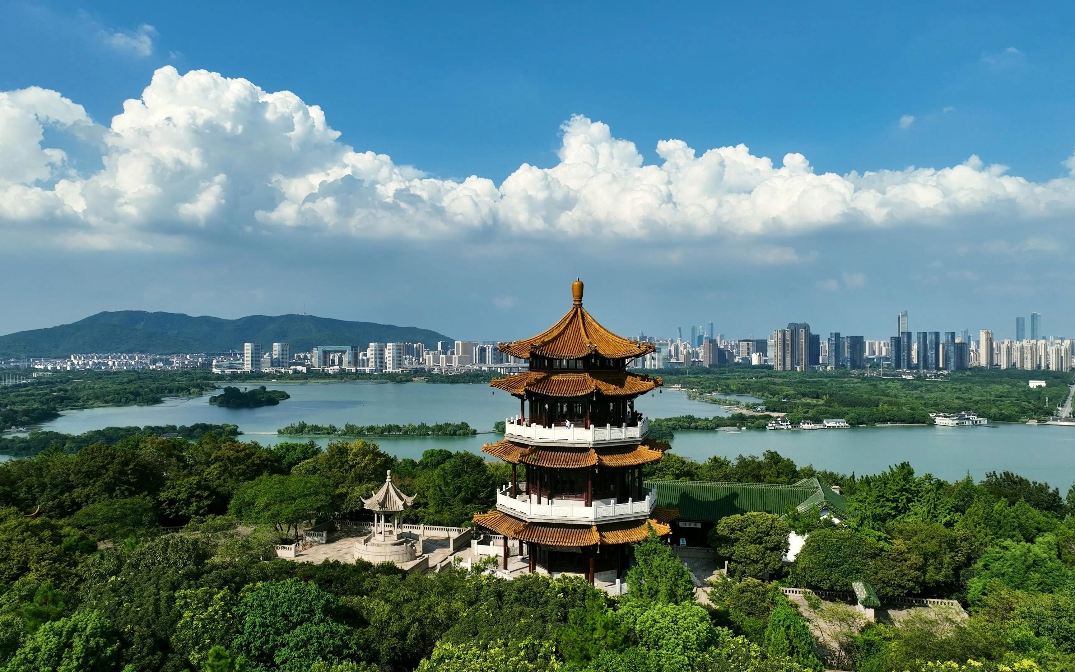 【4k】在鼋头渚的鹿顶迎晖