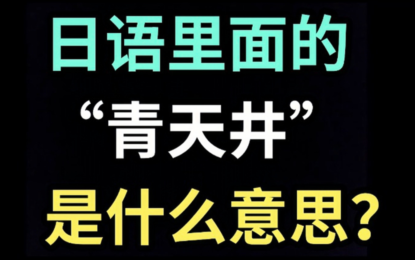 日语里的“青天井”是什么意思?【每天一个生草日语】哔哩哔哩bilibili