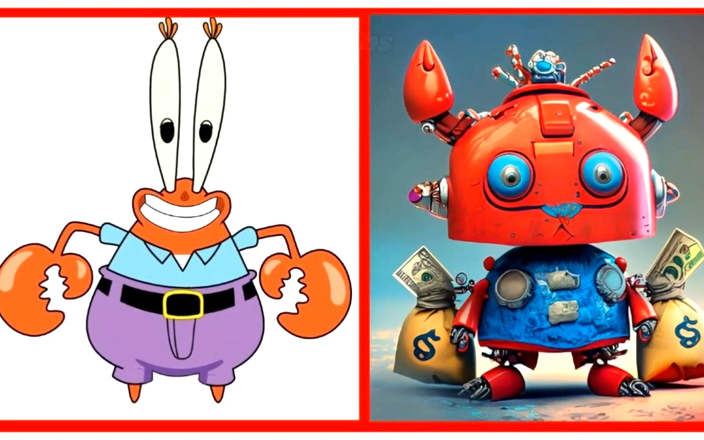 海绵宝宝里的角色变成了机器人