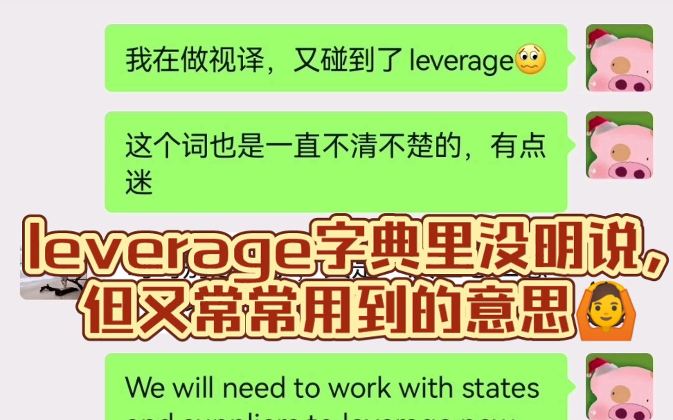 【翻译生问导师】leverage怎么翻?哔哩哔哩bilibili