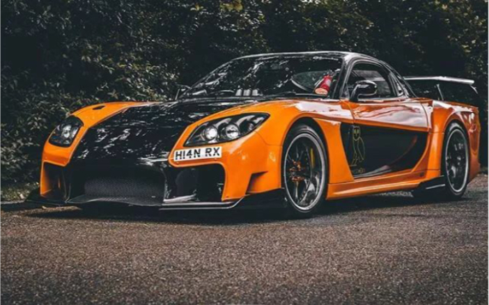 veilside改装版rx-7,1/64比例小车开盒