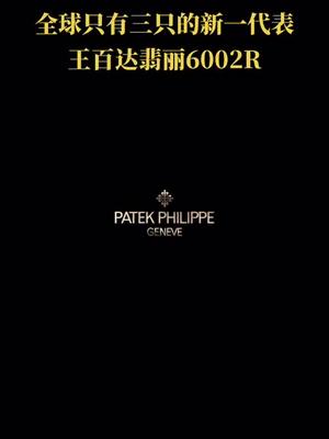 “没人能拥有百达翡丽,只不过为下一代保管而已.机械艺术的巅峰之作6002R.百达翡丽哔哩哔哩bilibili